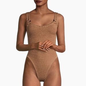 Hunza G Nude/Tan Textured One-Piece Swimsuit